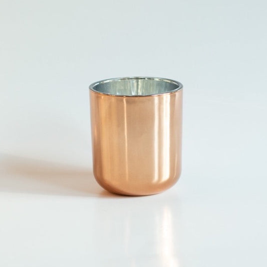 8 oz Electroplated Copper Candle Glass