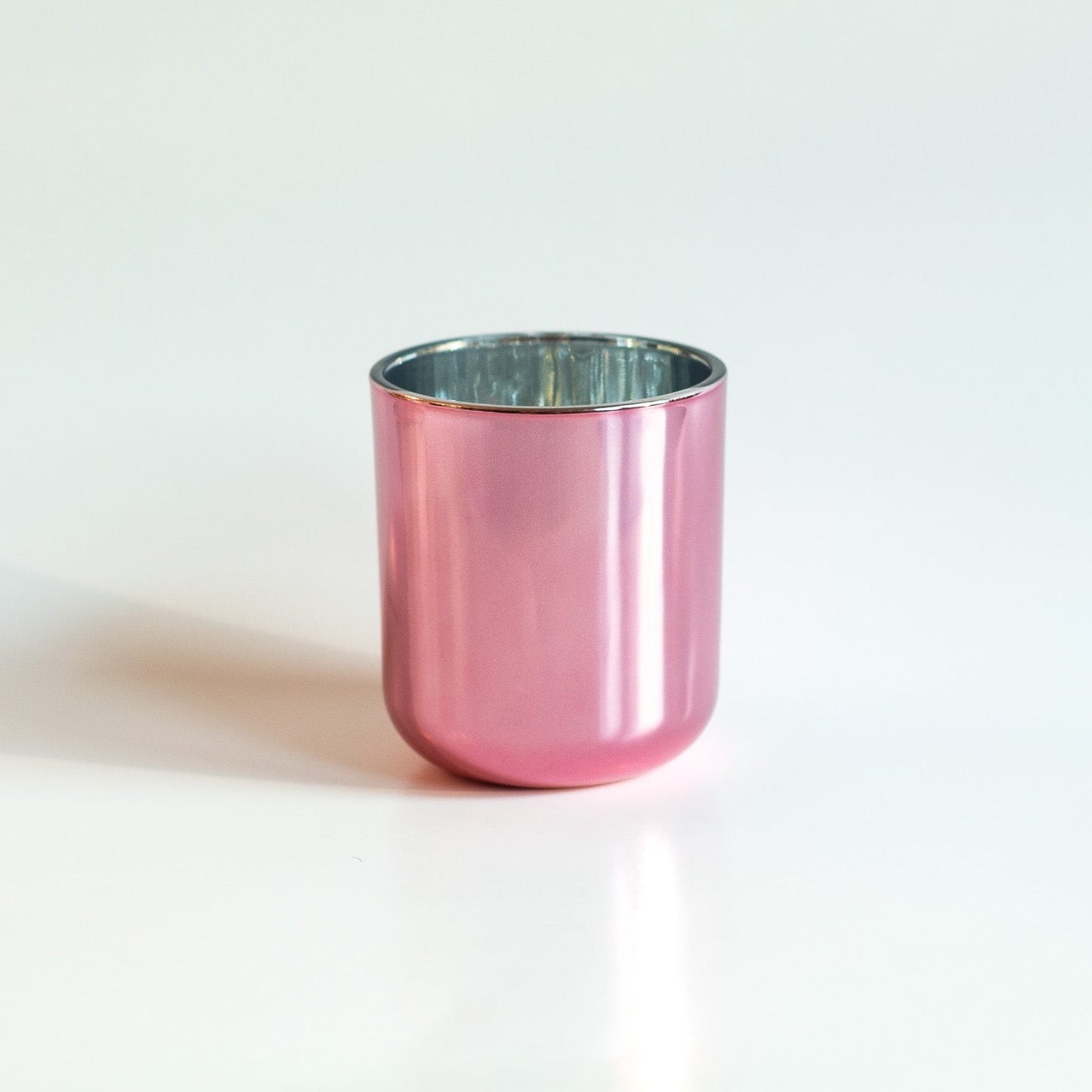 8 oz Electroplated Pink Candle Glass