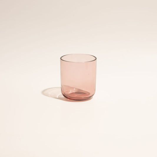 8 oz Transparent Pink Candle Glass