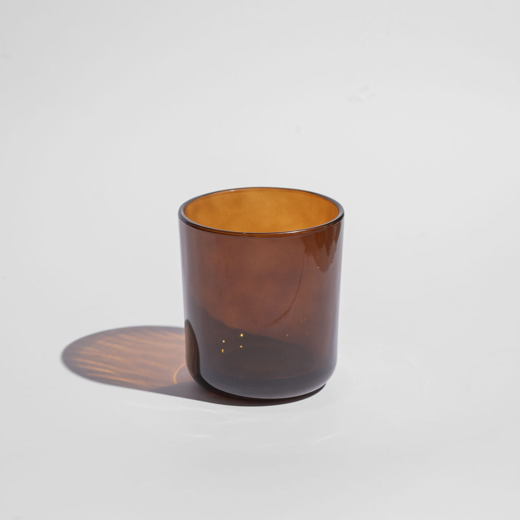 13oz Translucent Amber Candle Glass